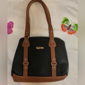 Koltov purse, handbag, satchel, black/brown, like new, pet/smoke free home
